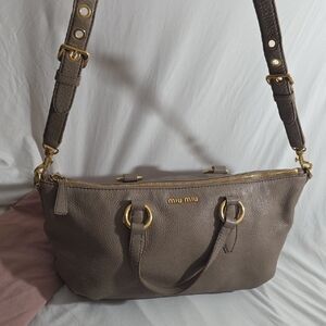 Miu Miu
Miu Miu Taupe Vitello Daino Leather Handbag